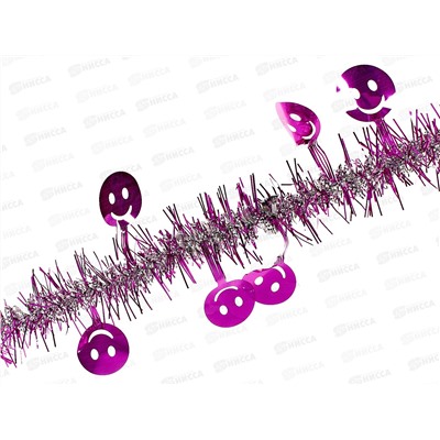 Мишура 002015 2см х 2м, AL-8060, сиреневый+серебро*1200