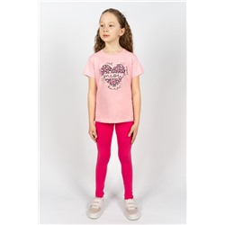 Комплект для девочки 41109 (футболка _ лосины) (С.розовый/розовый)