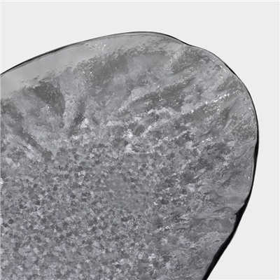 Блюдо стеклянное сервировочное «Нофис», 28×15×3,5 см, цвет серый
