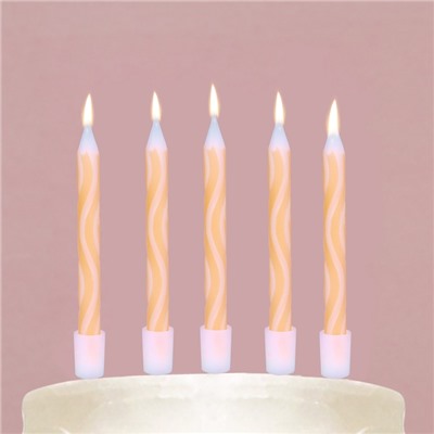 Свечи для торта «С Днём Рождения», оранжевые.