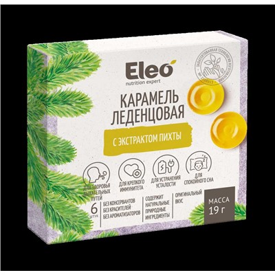 Карамель леденцовая Eleo с экстрактом пихты, 19 гр. (6 шт. блистер)