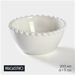 Миска фарфоровая Magistro «Лакомка», 200 мл, d=11 см, цвет белый