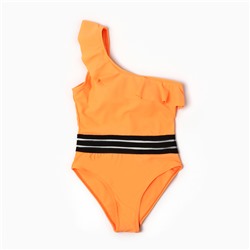 Купальник слитный для девочек, цвет оранжевый, рост 122-128 см