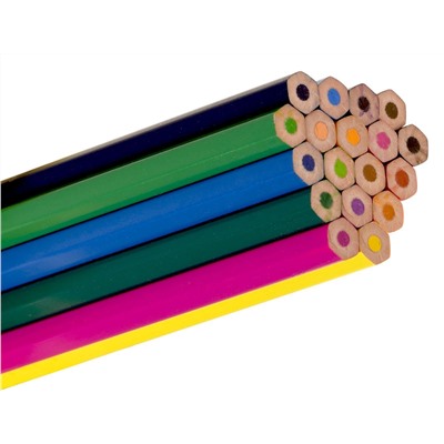 Набор цветных карандашей 18 цветов, станд. грифель, шестигранные, пластик Каляка-Маляка