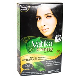 Хна для волос - Натуральный черный цвет - Vatika Natural Black henna, 6*10 гр