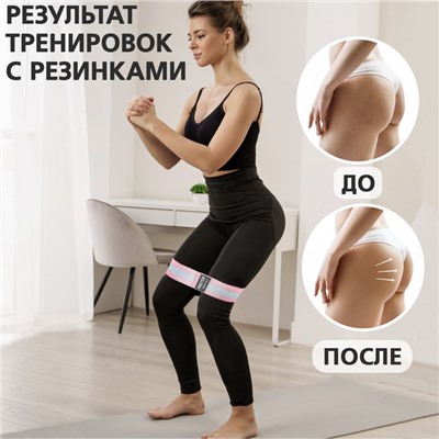 Фитнес-резинка ONLYTOP Pink HEAVY, нагрузка 20-32 кг