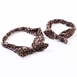 Набор повязок для мамы и дочки Leopard print