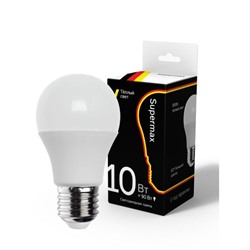 Лампа светодиодная Supermax А60 10Вт стандарт E27 230В 3000К КОСМОС Sup_LED10wA60E2730