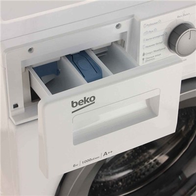 Стиральная машина Beko WSDN 63512ZSW, класс А, 1000 об/мин, до 6 кг, дисплей, бело/серая