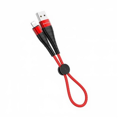 Кабель USB/8 pin Borofone BX32 0.25м цв.красный(2.4A,круглый,ткань,короб)