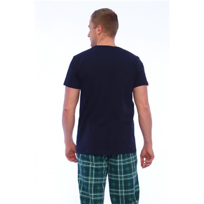 Комплект с брюками Клетка 15-057 (Синий/зеленый)