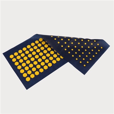 Ипликатор - коврик, основа спанбонд, 140 модулей, 28 × 64 см, цвет тёмно-синий/жёлтый