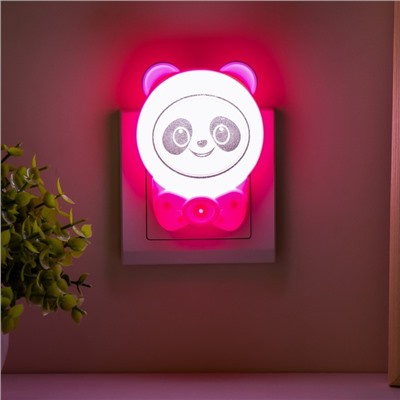 Ночник "Панда" LED бело-розовый 3,5х8х9,5 см RISALUX