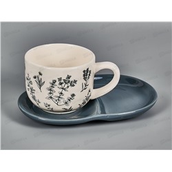 Набор для завтрака Луговые травы чашка и блюдце (керамика), L2520927  *24