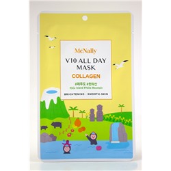 MCNALLY - МАСКА ТКАНЕВАЯ ДЛЯ ЛИЦА С КОЛЛАГЕНОМ V10 ALL DAY MASK COLLAGEN, 25 ML