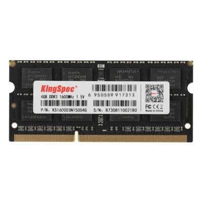 Память DDR3 4GB 1600MHz Kingspec KS1600D3N15004G RTL PC3-12800 CL11 SO-DIMM 240-pin 1.5В si   106504