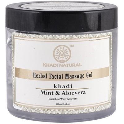 Массажный гель для лица Мята и Алоэ Вера (Herbal Facial Massage Gel Mint & Aloevera), Khadi, 100г