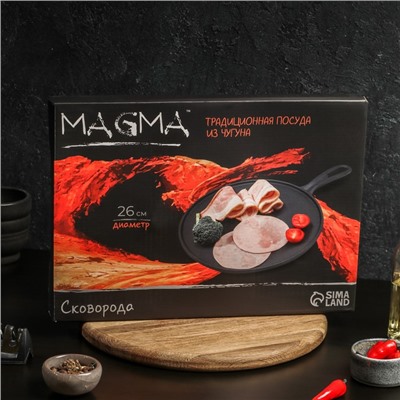 Сковорода блинная чугунная Magma «Традиция», 26×1,5 см, с деревянной лопаткой