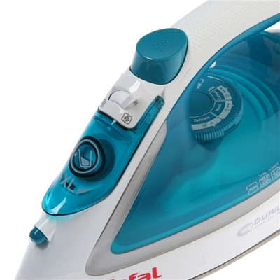 Утюг Tefal FV5718E0, 2500 Вт, керамическая подошва, 45 г/мин, 270 мл, бело-бирюзовый