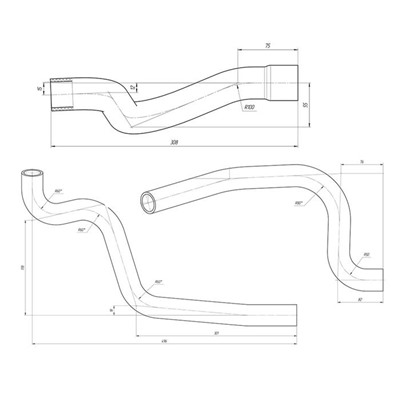 Комплект патрубков охлаждения Гранта AT Lada 2190-1303025, LUZAR LPK 01192