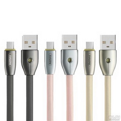 Кабель USB/8 pin Remax RC-043i 1м цв.ассорти(2.1A, плоский,силикон,короб)