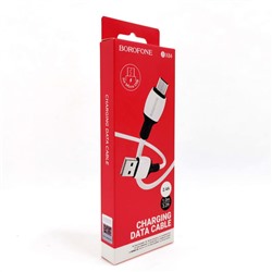 Кабель USB/micro USB Borofone BX84 1м цв.белый(2.4A, круглый,силикон,коробка)