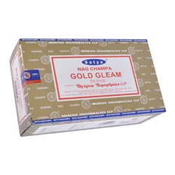 Satya-15-BL Блок благовоний Gold Gleam (Золотой отблеск) 12 упаковок по 15 грамм