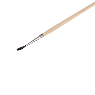 Кисть для рисования, Белка круглая № 1 (диаметр обоймы 1 мм; длина волоса 10 мм), деревянная ручка, Calligrata