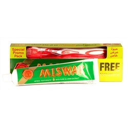 Зубная паста Dabur Miswak - с экстрактом дерева Арак, 190 гр. с щеткой