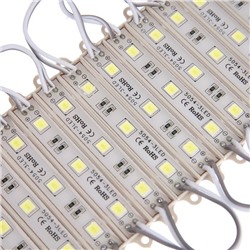 Светодиодный модуль SMD5054, 1.5 Вт, 3 LED, 135 Лм, IP65, 6500К, 12V, БЕЛЫЙ, набор 20 шт.