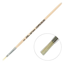 Кисть для рисования, Щетина плоская № 2 (ширина обоймы 2 мм; длина волоса 10 мм), деревянная ручка, Calligrata