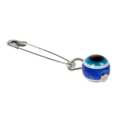 Булавка-оберег "От зависти", 2,2 см, цвет синий в серебре