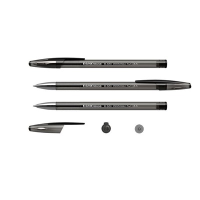 Ручка 12шт гелевая 0.5мм,черный ,ErichKrause R-301 ORIGINAL GEL