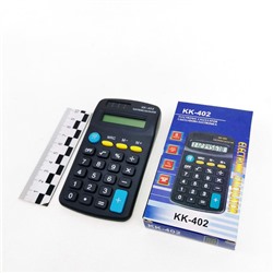 Калькулятор карманный 8 разр. KK-402 (66*115mm) работает от 1 батарейки R6/AA. Батарейка в комплект не входит