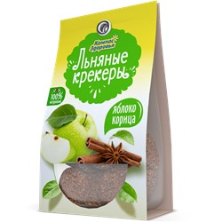 Крекеры льняные с яблоком и корицей, Компас Здоровья, 50г