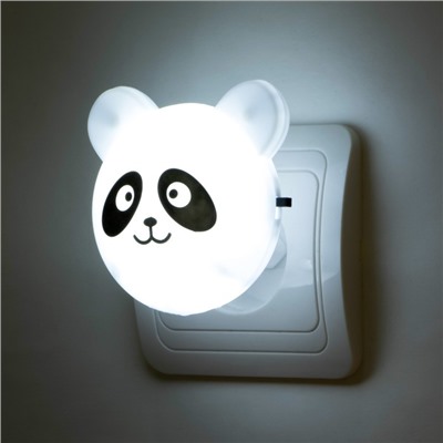 Ночник "Панда" с датчиком освещенности, 4_LED х 1 Вт, 9 см (220В) белый RISALUX