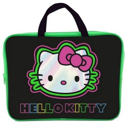 Папка для тетрадей А4 на молнии с ручками "Hello Kitty Neon" ткань, расширенное дно 7,5 см 73955 Centrum