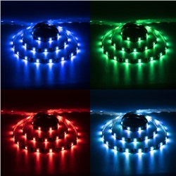 Комплект светодиодной ленты Luazon Lighting 1 м, IP65, SMD5050, 30 LED/м, USB, пульт ДУ, RGB