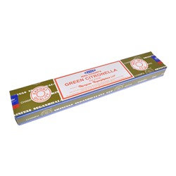 Satya-15-UP Аромапалочки Green Citronella (Зеленая цитронелла) 1 упаковка 15 грамм