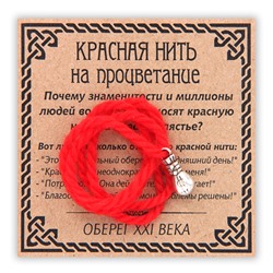 KN049-3 Красная нить На процветание (мешок долларов), цвет серебр.