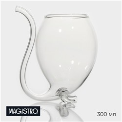 Бокал из стекла с трубочкой для вина Magistro «Пантера», 300 мл, 10,5×8,5×12,5 см