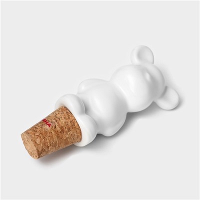 Пробка для бутылки Доляна «Стильный мишка», 3,5×3,5×10 см