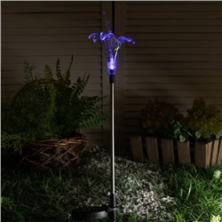 Садовый светильник Uniel на солнечной батарее Lily, 9 × 80 × 9 см, свечение мульти (RGB)