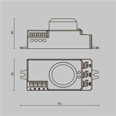 Микроволновый датчик движения Technical SM-01, 300Вт, 9,3х4,2х4 см, цвет белый