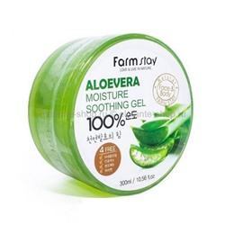 Гель с экстрактом алоэ FarmStay Aloe Vera Moisture Soothing Gel 100%, 300 ml (51)