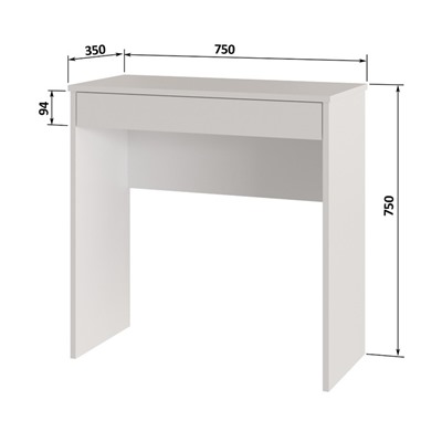 Стол письменный Найс с ящиком, 750х350х750, Белый