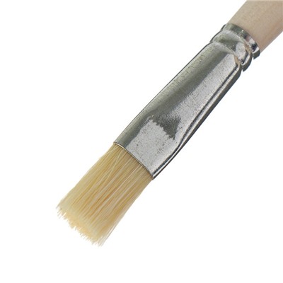 Кисть для рисования, Щетина плоская №12 (ширина обоймы 12 мм; длина волоса 20 мм), деревянная ручка, Calligrata
