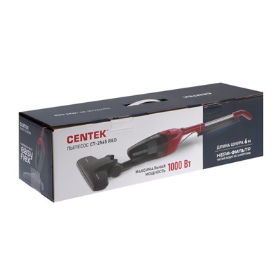 Пылесос Centek CT-2565, вертикальный, 1000/200 Вт, 1.2 л, красный