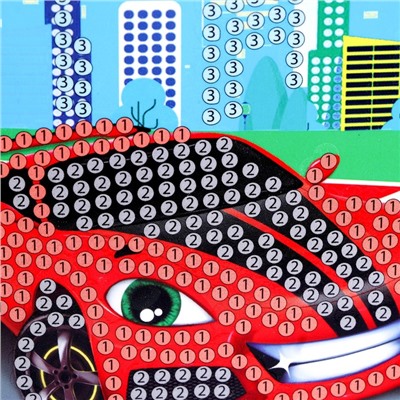 Алмазная мозаика на открытке «‎Гоночная машина»‎