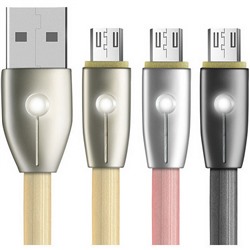 Кабель USB/micro USB Remax RC-043m 1м цв.ассорти(2.1A, плоский,силикон,металлическая коробка)